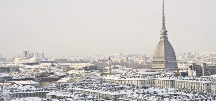 Foto d'archivio della neve a Torino