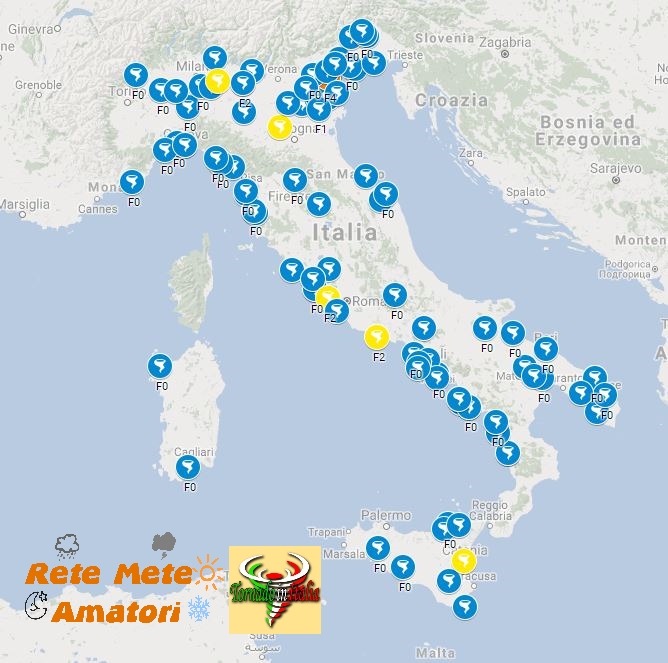 Tornado Verificati avvenuti in Italia dal 2014 al 2017