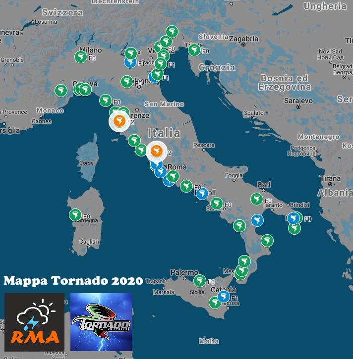 Mappa Tornado 2020 - Riproduzione Riservata ©