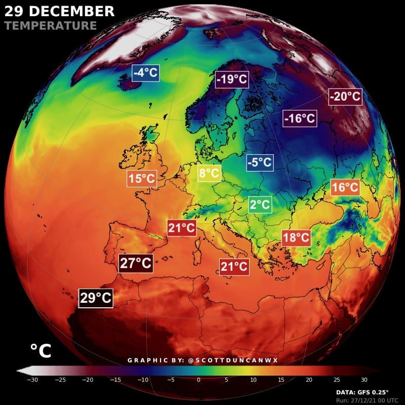 Terribilmente Caldo per fine dicembre