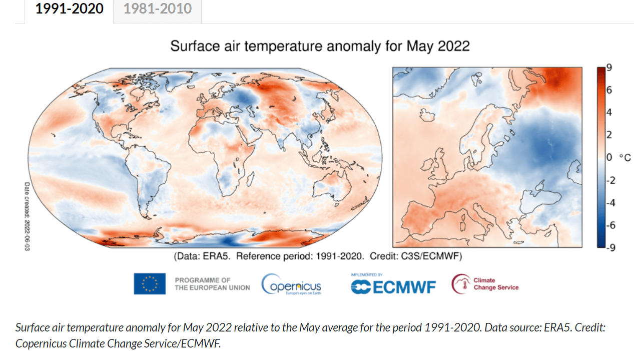 Maggio 2022, il quinto più caldo mai registrato