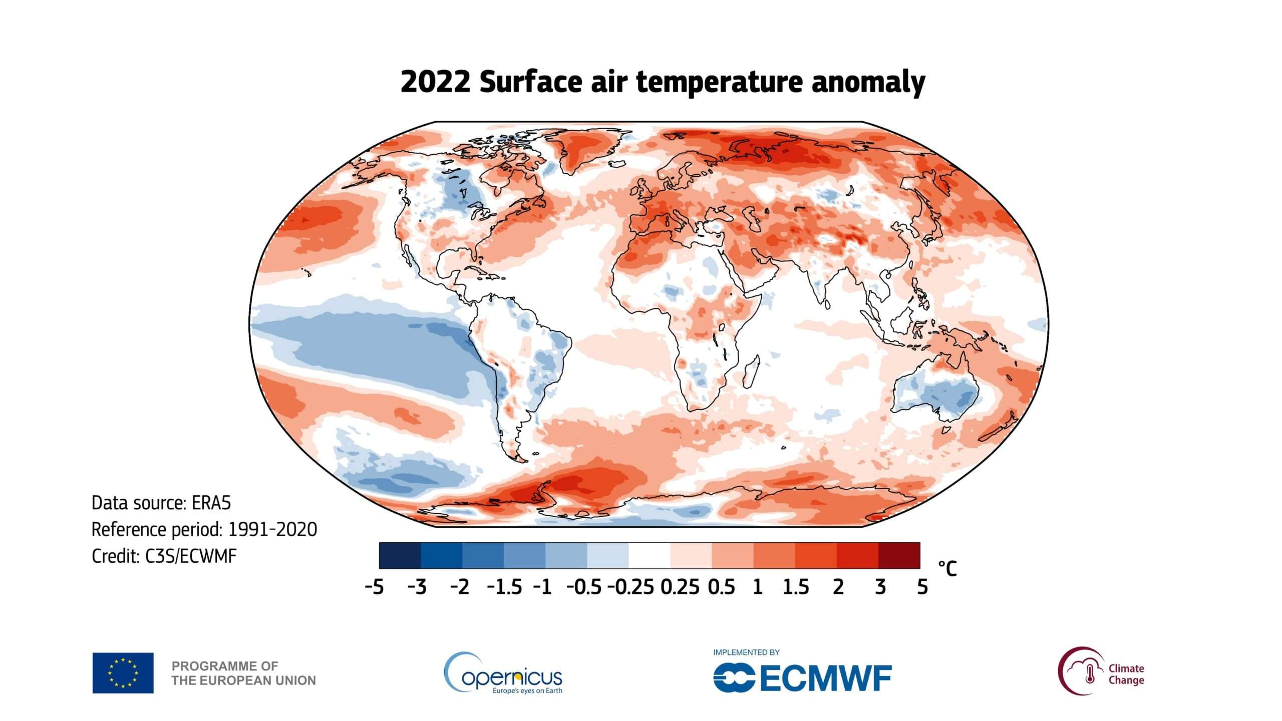 2022 il secondo anno più caldo in Europa e il quinto a livello globale