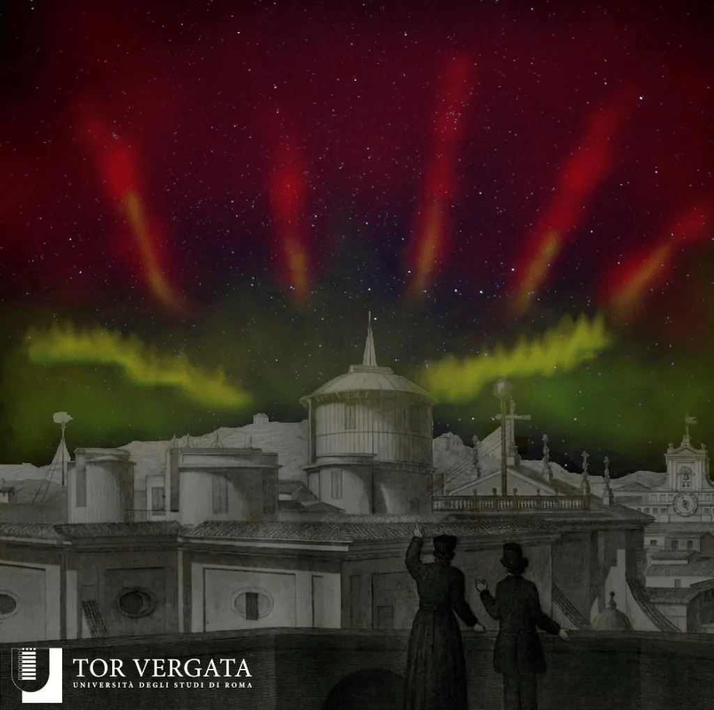 La singolare Aurora del 4 febbraio 1872 da Roma