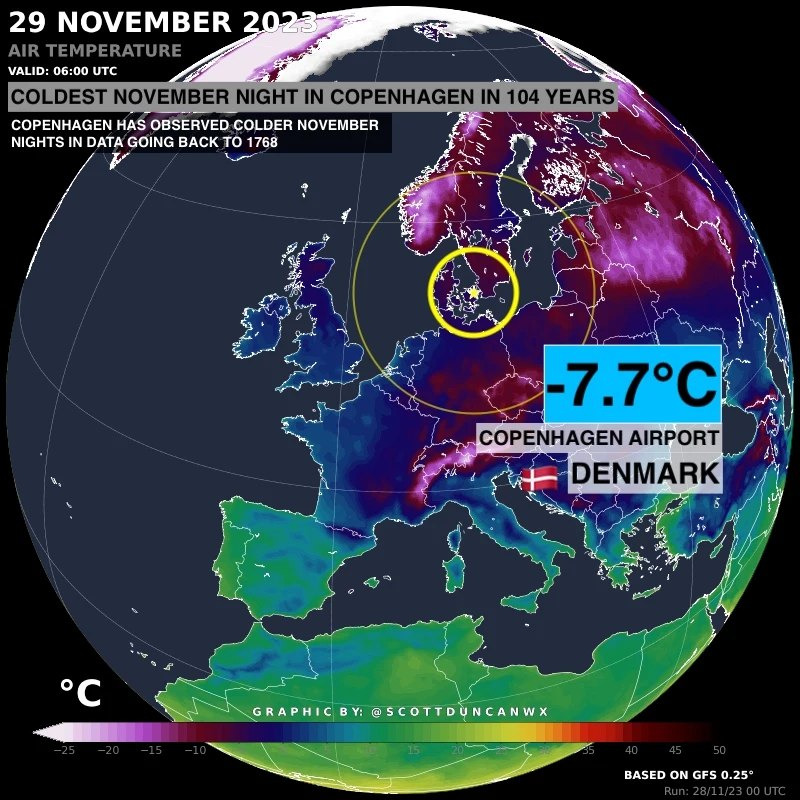 La Notte più Fredda a Copenaghen 29 Novembre 2023 