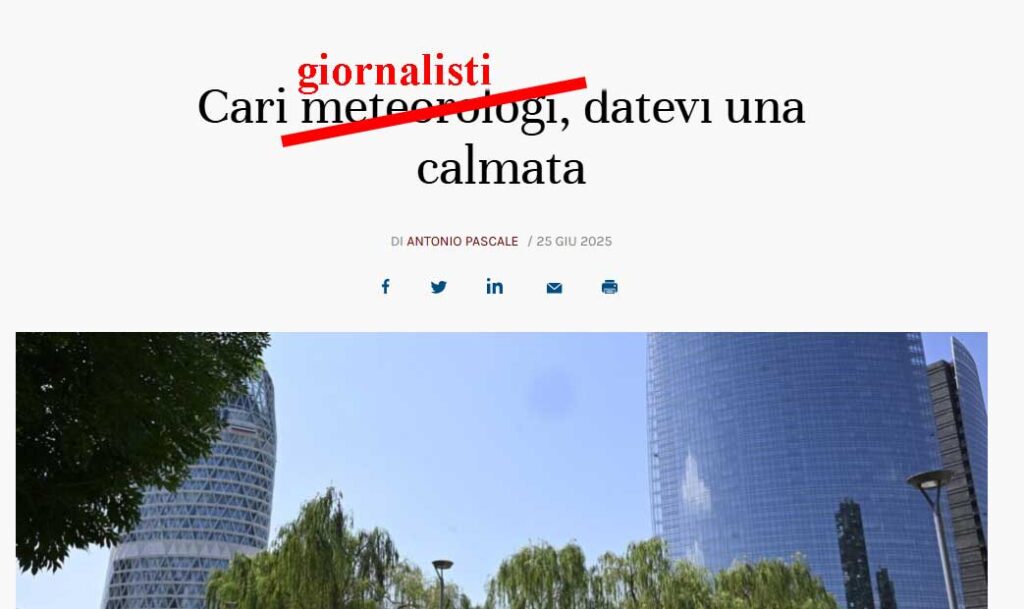 Cari meteorologi, datevi una calmata