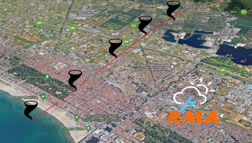 Tromba d’aria a Viareggio 8 Settembre 2022